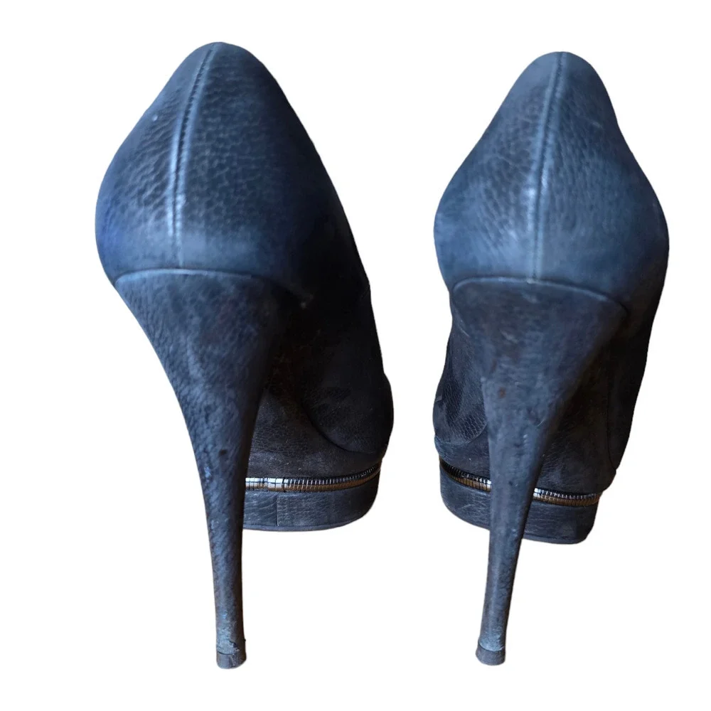 Le Silla suede black pumps platform heels size 9